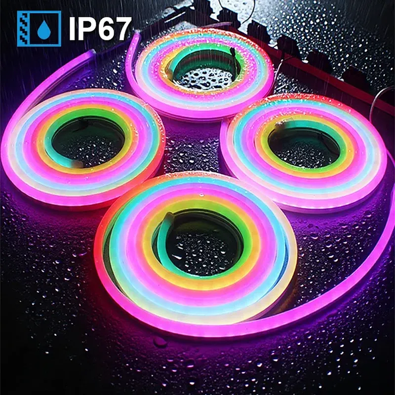 DC12V IP67 SMD5050 WS2811 Smart Control RGB Color-Changing LED Neon Strip